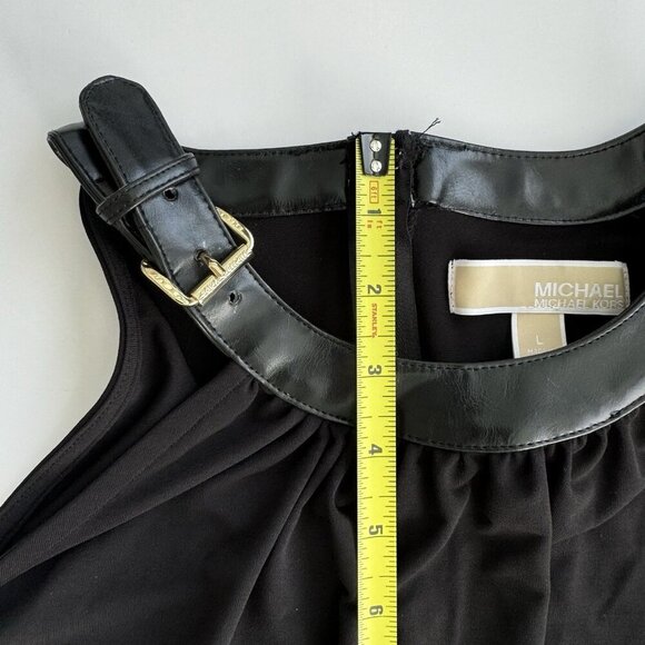 michael kors Black halter top Size Large Gold Branded Buckle - Picture 5 of 12